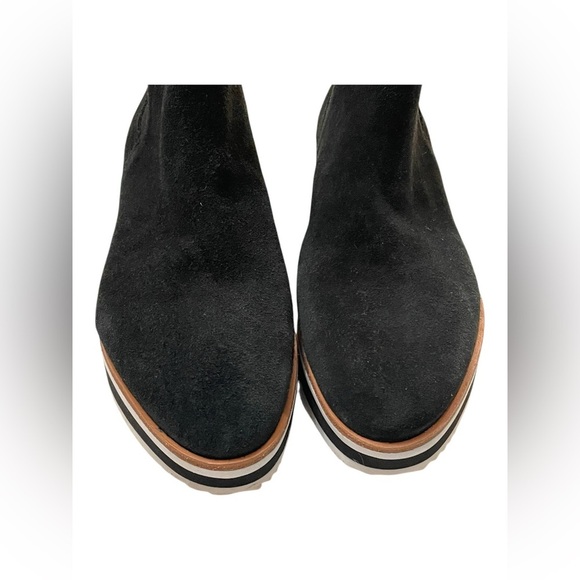 Antonio Melani Brexton Suede Wedge Ankle Bootie Black 6.5 Leather Shoe Women’s - Picture 9 of 15